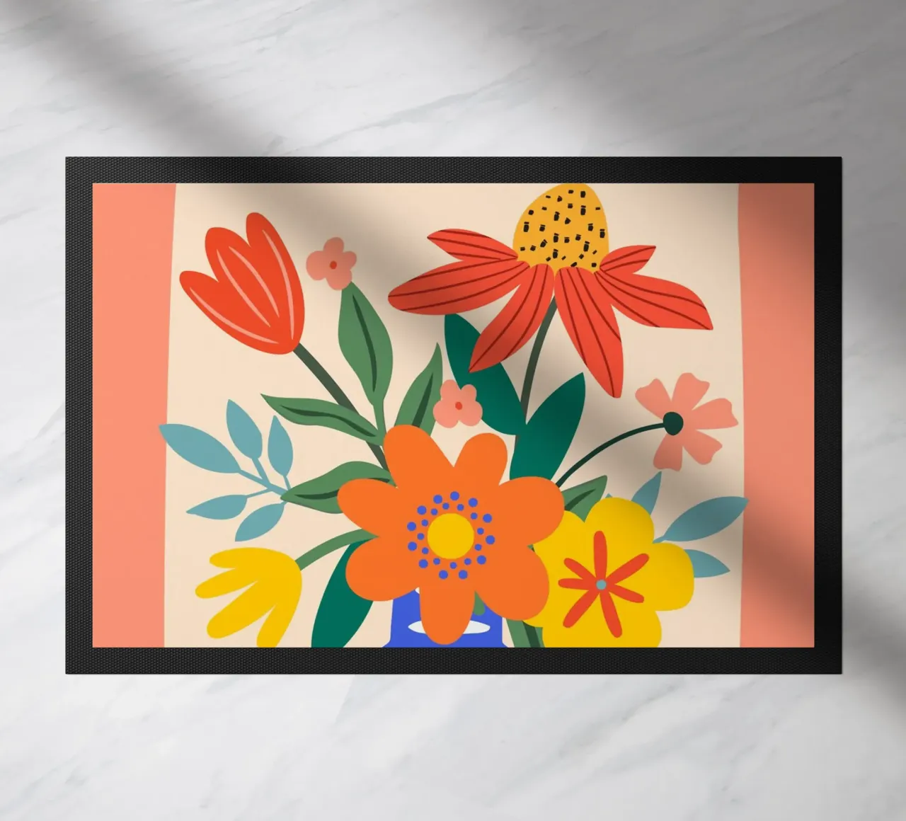 Fiori colorati in vaso - Moderno e allegro zerbino da Whole©