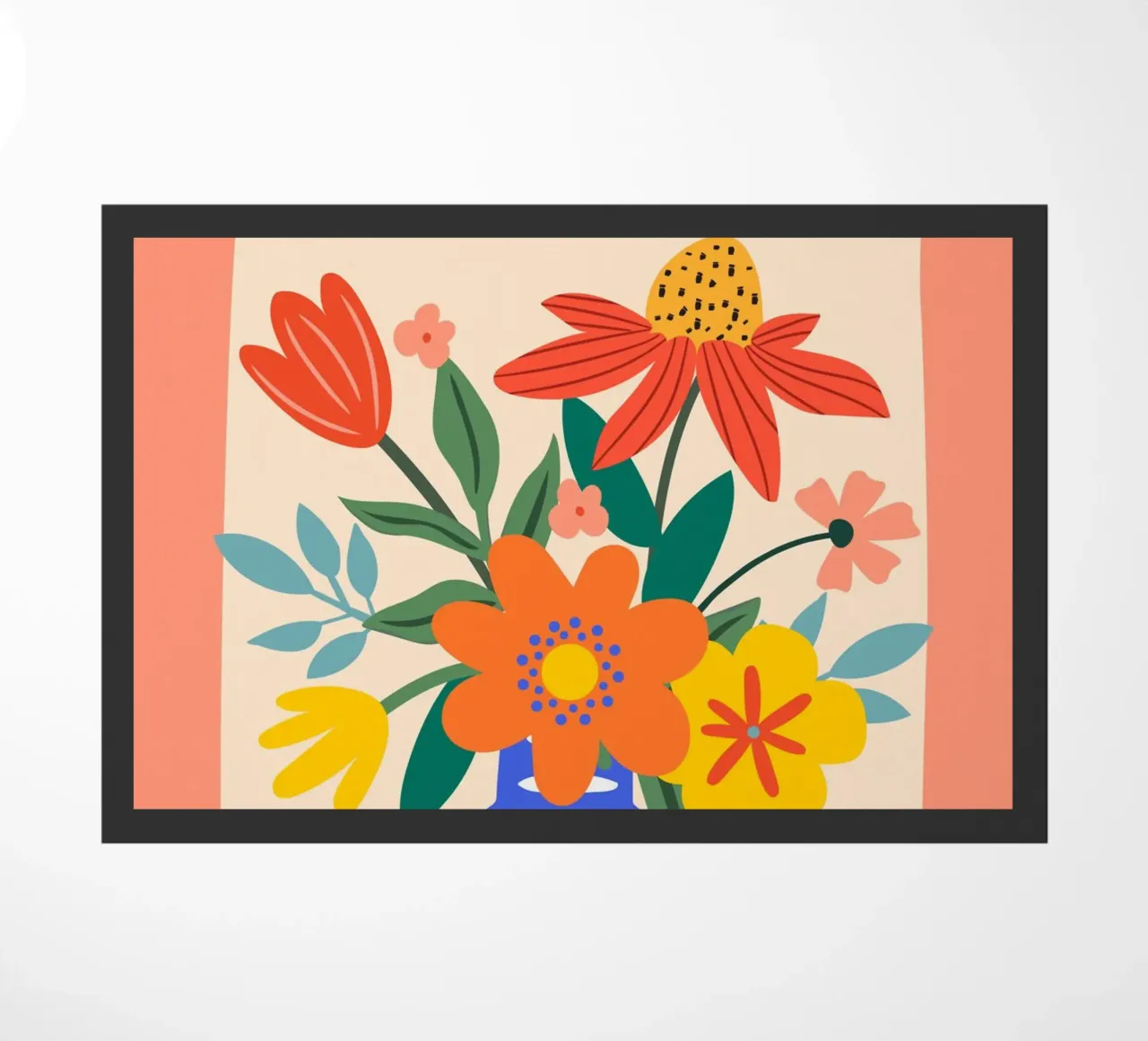 Fiori colorati in vaso - Moderno e allegro zerbino da Whole©