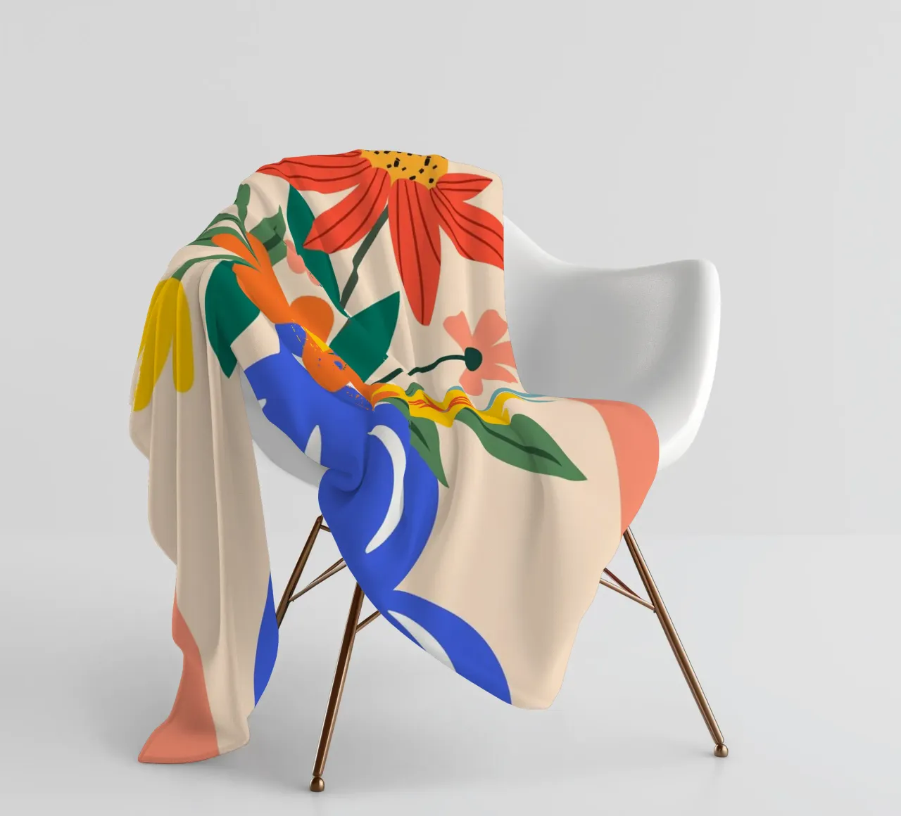 Fiori colorati in vaso - Moderno e allegro coperta in pile da Whole©