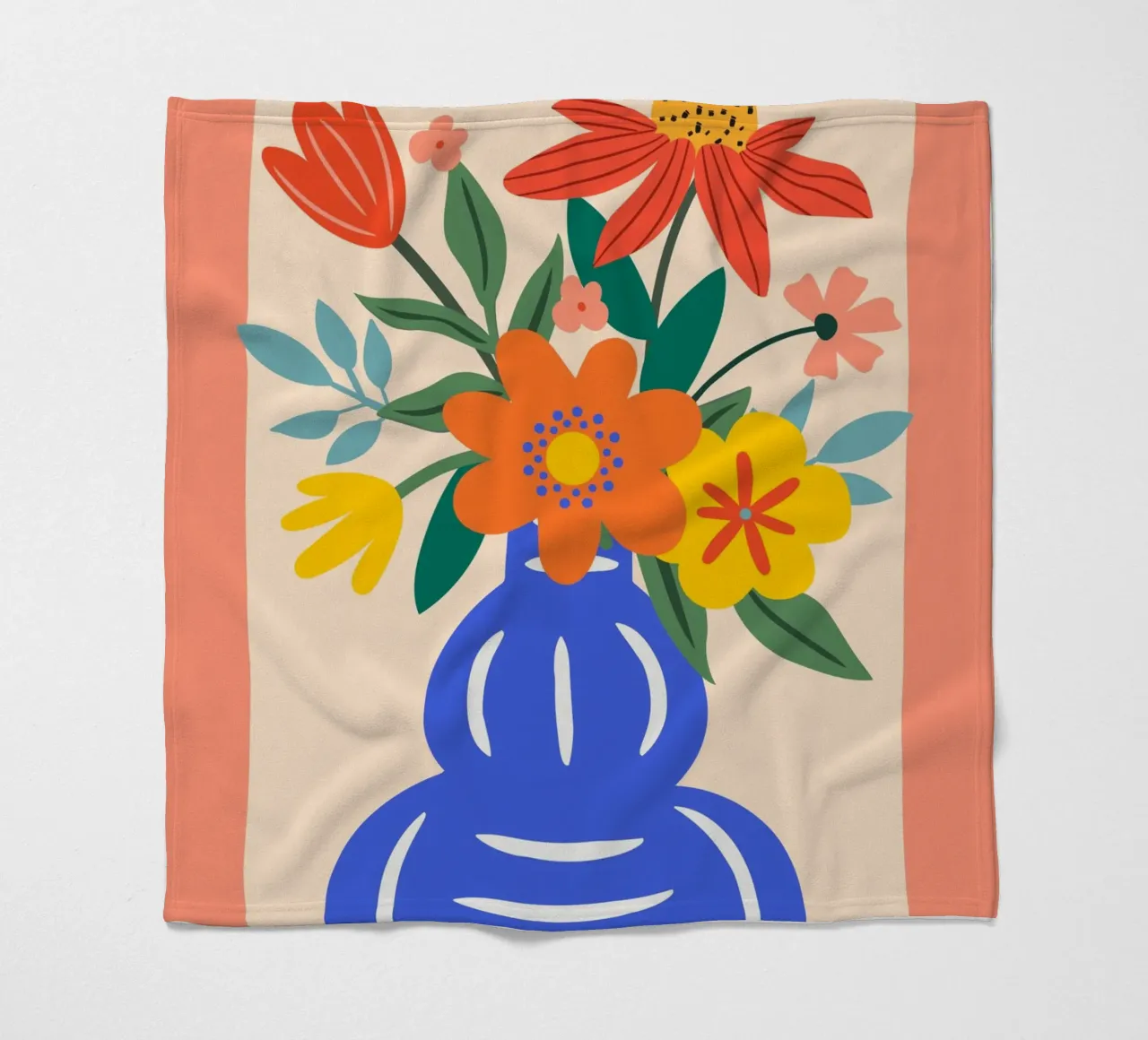 Fiori colorati in vaso - Moderno e allegro coperta in pile da Whole©