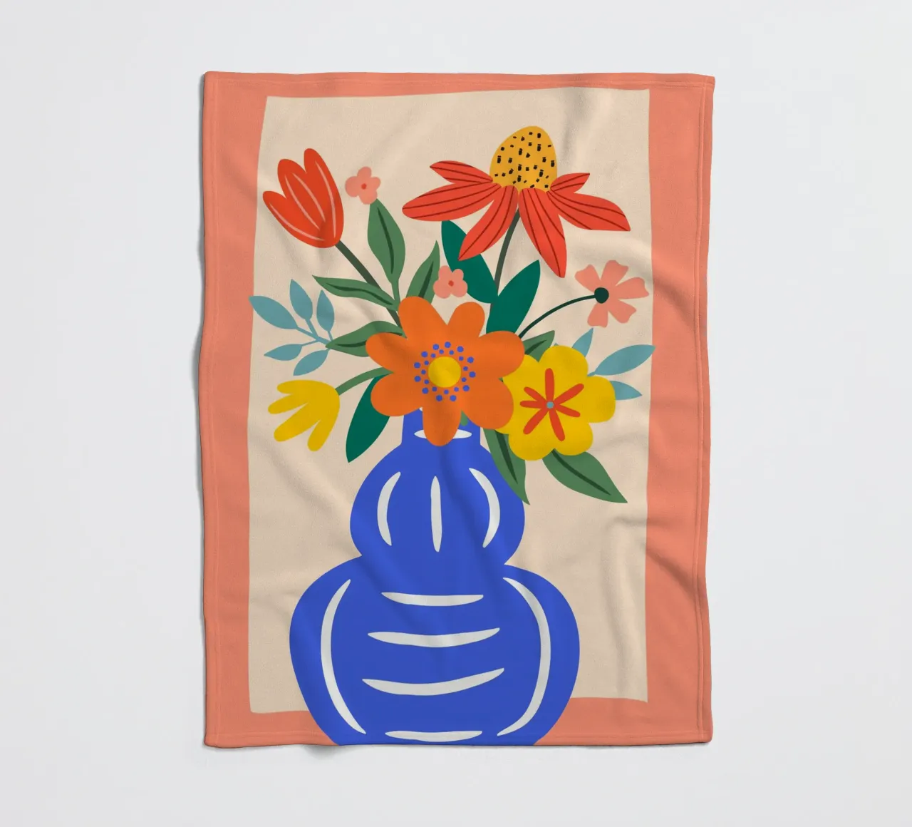 Fiori colorati in vaso - Moderno e allegro coperta in pile da Whole©