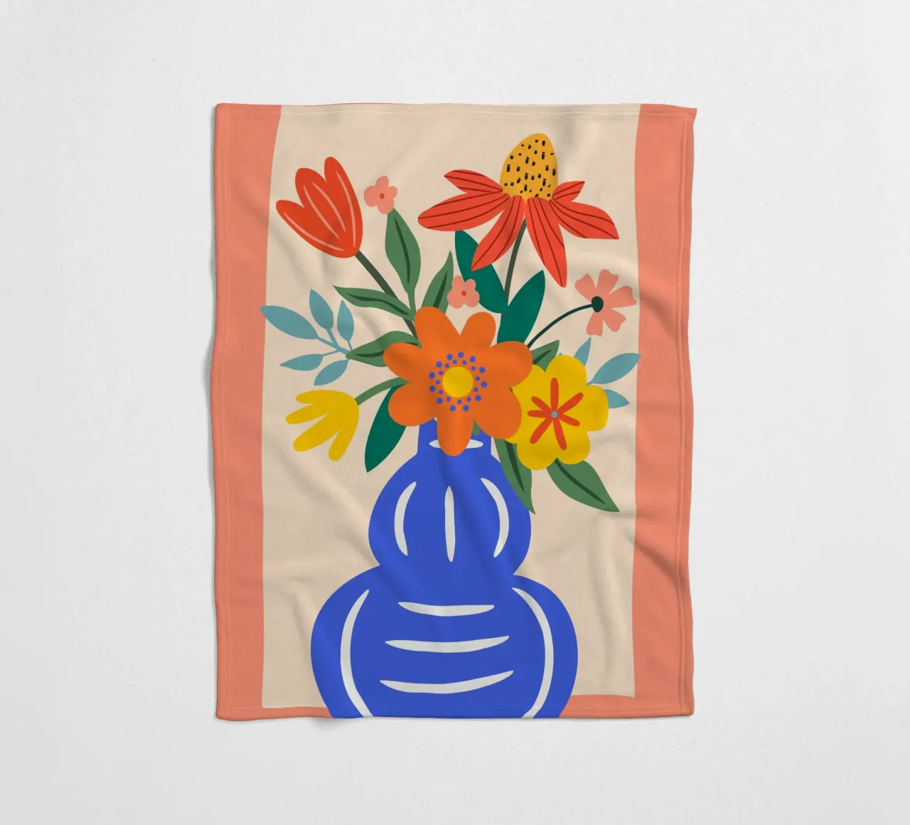 Fiori colorati in vaso - Moderno e allegro coperta in pile da Whole©