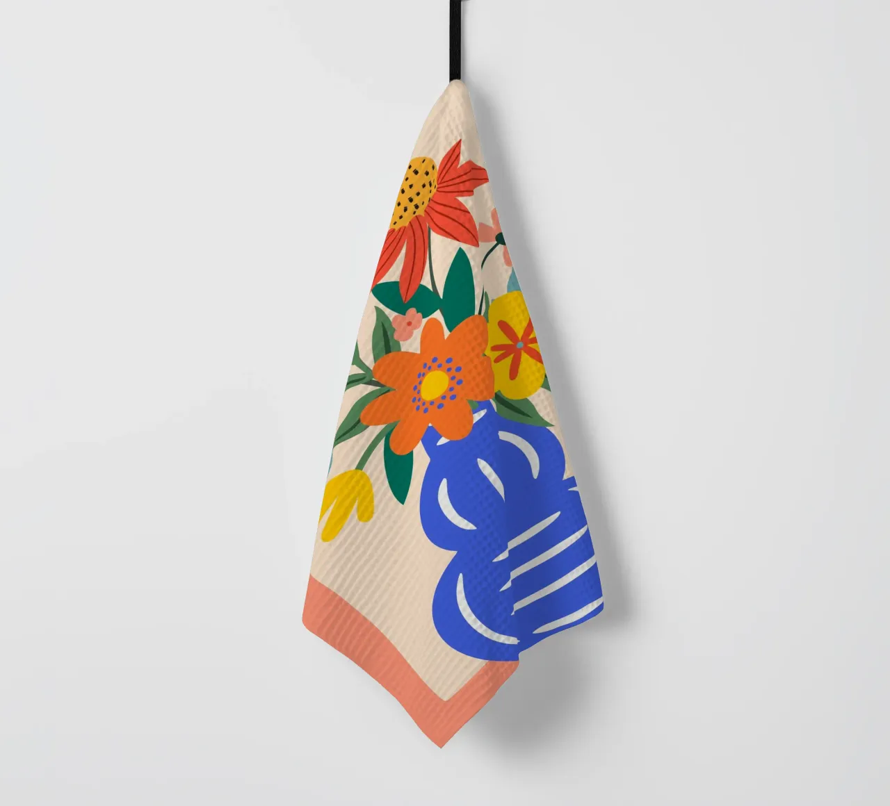 Fleurs multicolores dans un vase - Moderne & Joyeux torchon de Whole©