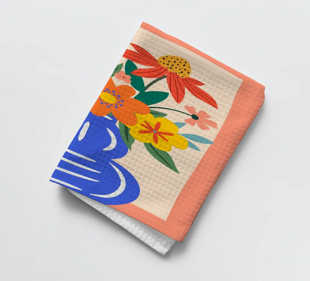 Fleurs multicolores dans un vase - Moderne & Joyeux torchon de Whole©