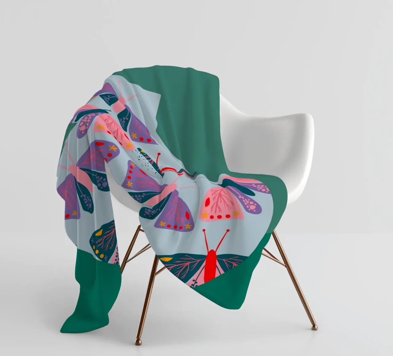 Butterfly vase - Playful & elegant fleece blanket by Whole©