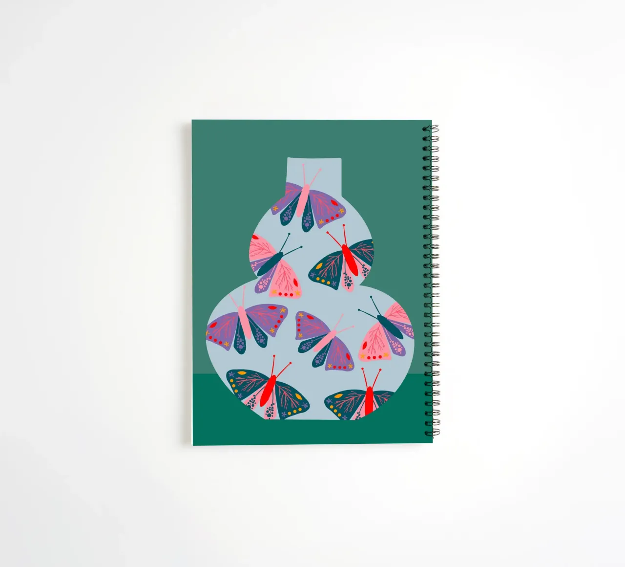 Butterfly vase - Playful & elegant spiral notebook by Whole©