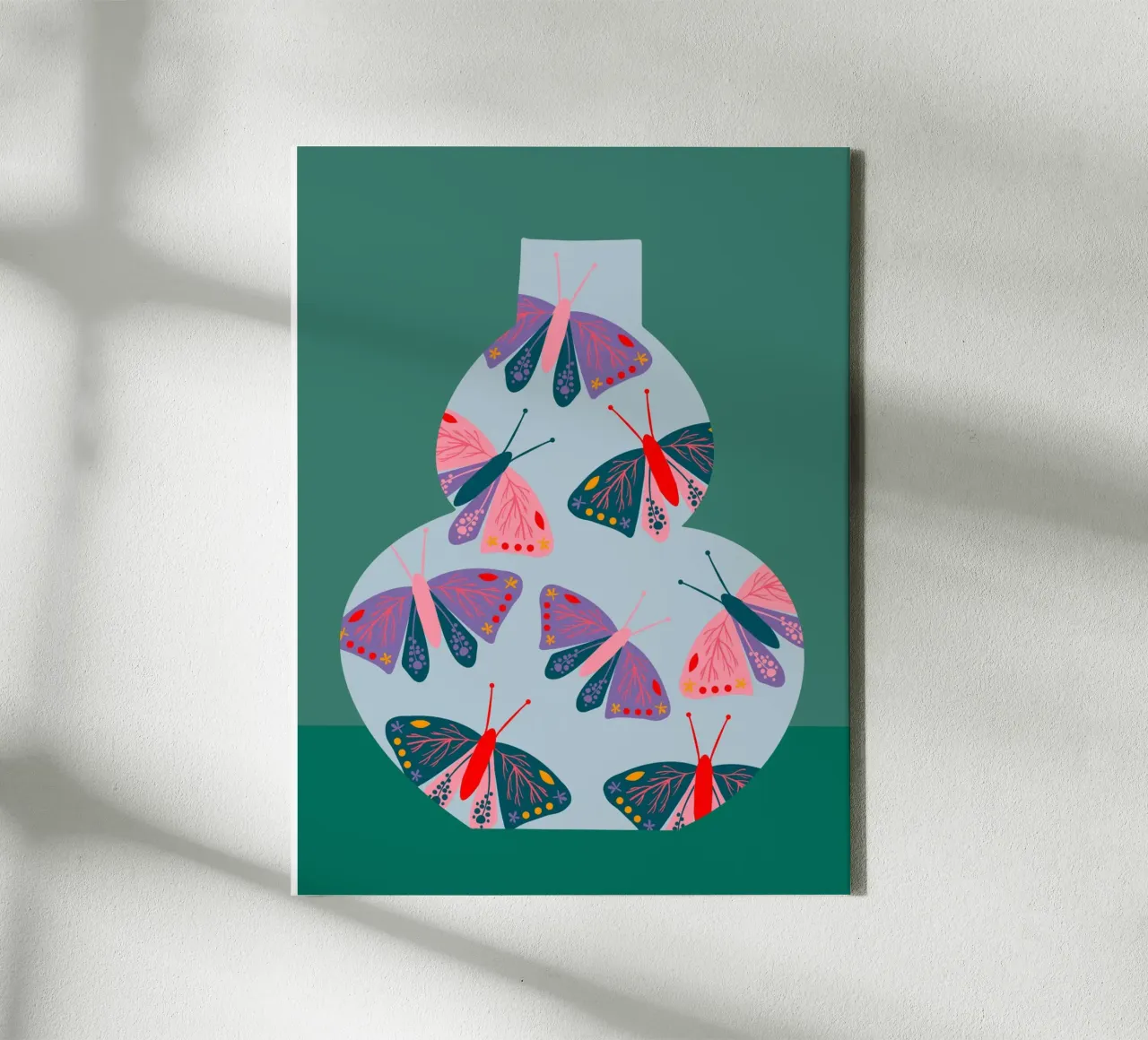 Vlindervaas - Speels & elegant canvas met Baklijst van Whole©