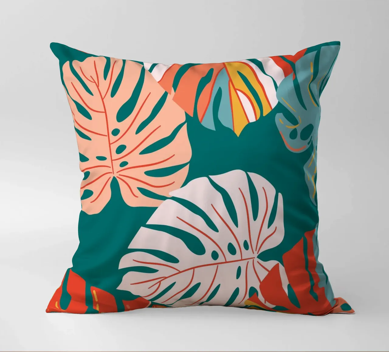 Foglie di Monstera - Tropicale e moderno cuscino da Whole©
