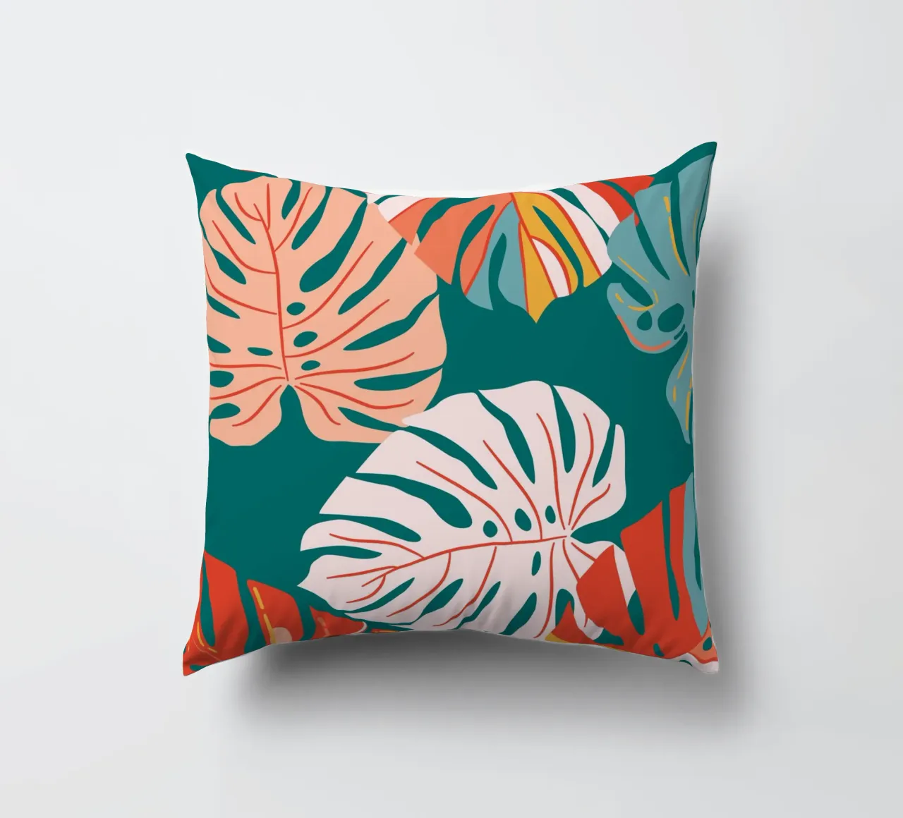 Foglie di Monstera - Tropicale e moderno cuscino da Whole©
