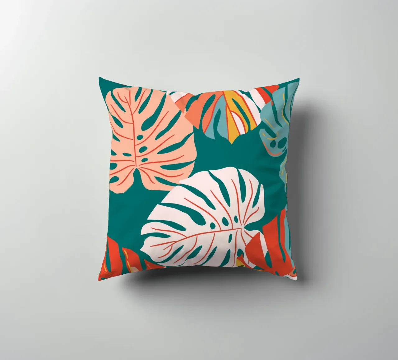 Foglie di Monstera - Tropicale e moderno cuscino da Whole©