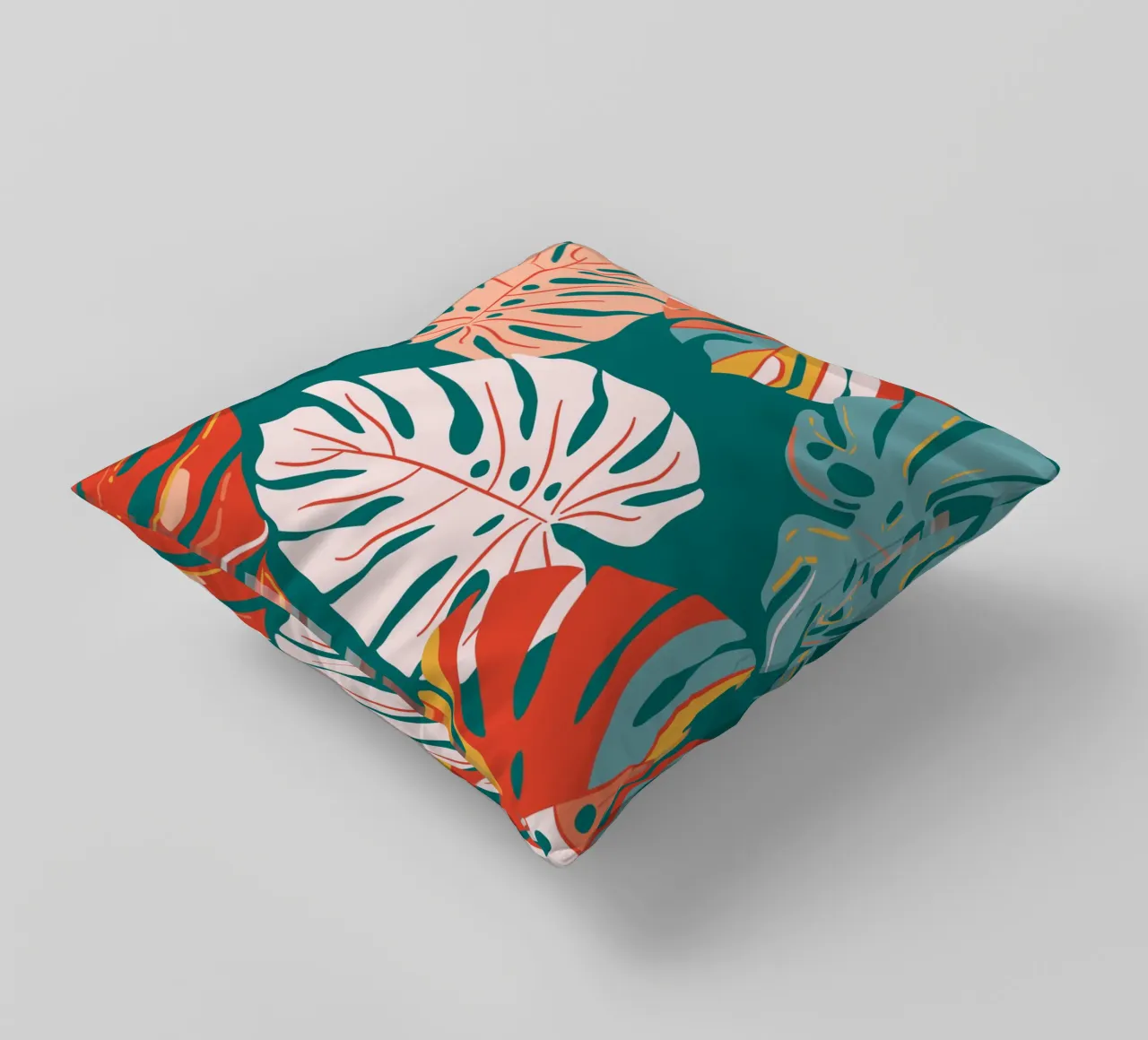 Foglie di Monstera - Tropicale e moderno cuscino da Whole©