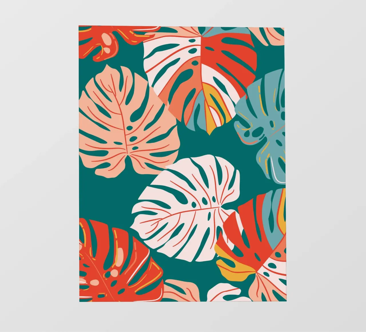 Foglie di Monstera - Tropicale e moderno telo in pvc da Whole©