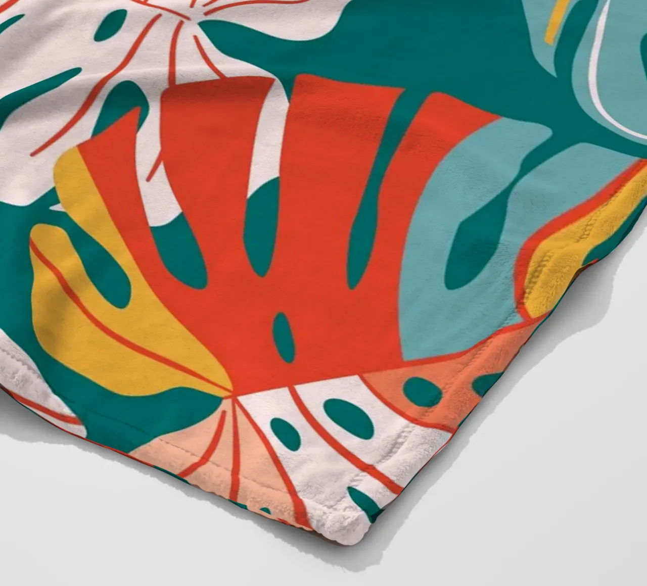 Monstera leaves - Tropical & Modern fleece blanket by Whole©
