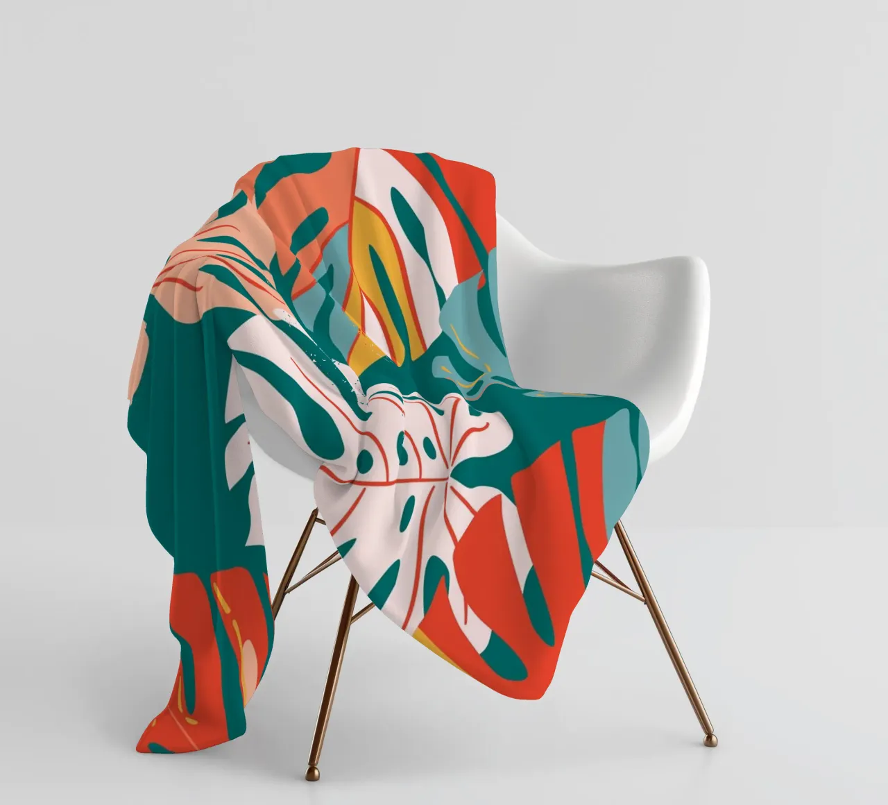 Monstera leaves - Tropical & Modern fleece blanket by Whole©