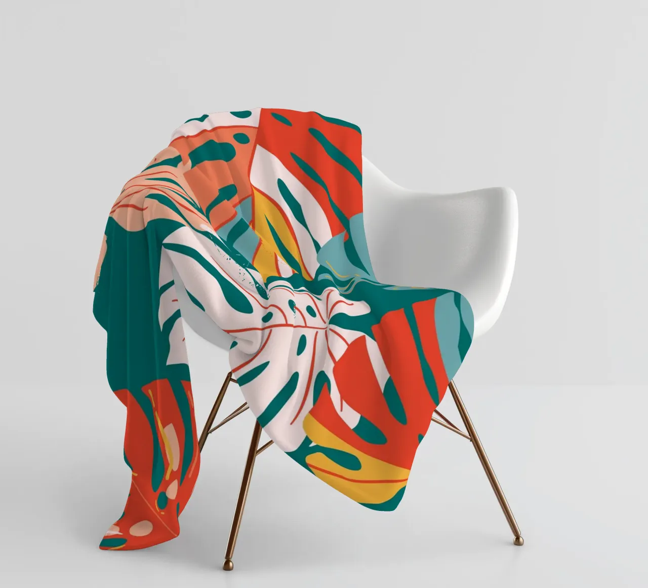 Monstera leaves - Tropical & Modern fleece blanket by Whole©