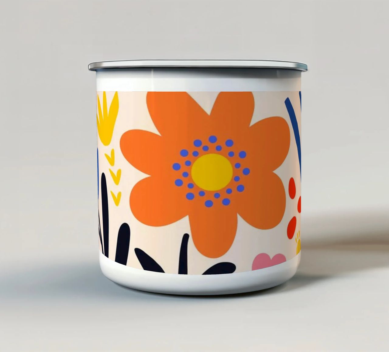 Fleurs abstraites - Coloré & Moderne mug en émail de Whole©