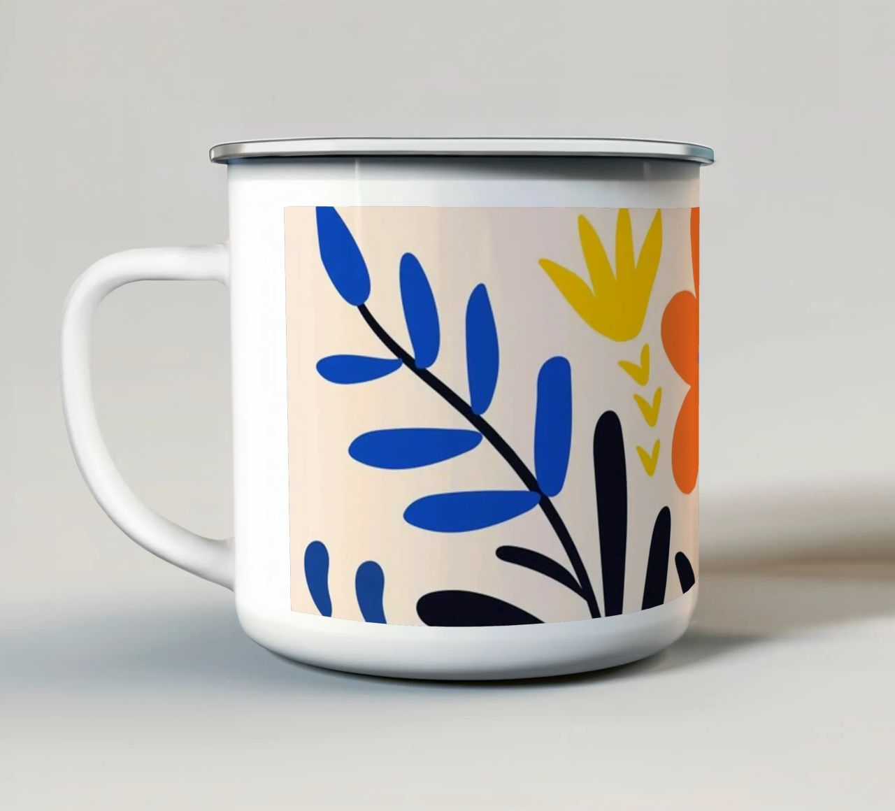 Fleurs abstraites - Coloré & Moderne mug en émail de Whole©