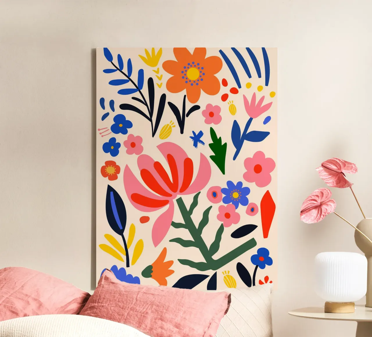 Abstract floral splendour - colourful & modern canvas by Whole©