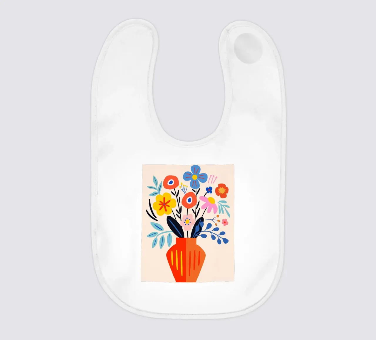 Bouquet in vaso - Moderno e colorato bavaglino da Whole©