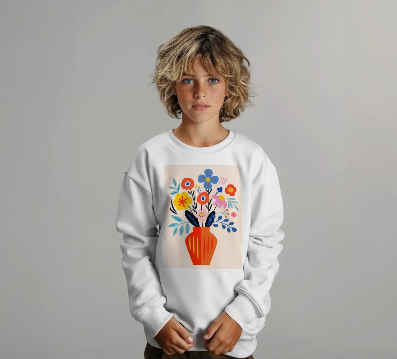 Bouquet in vaso - Moderno e colorato felpa bambino da Whole©