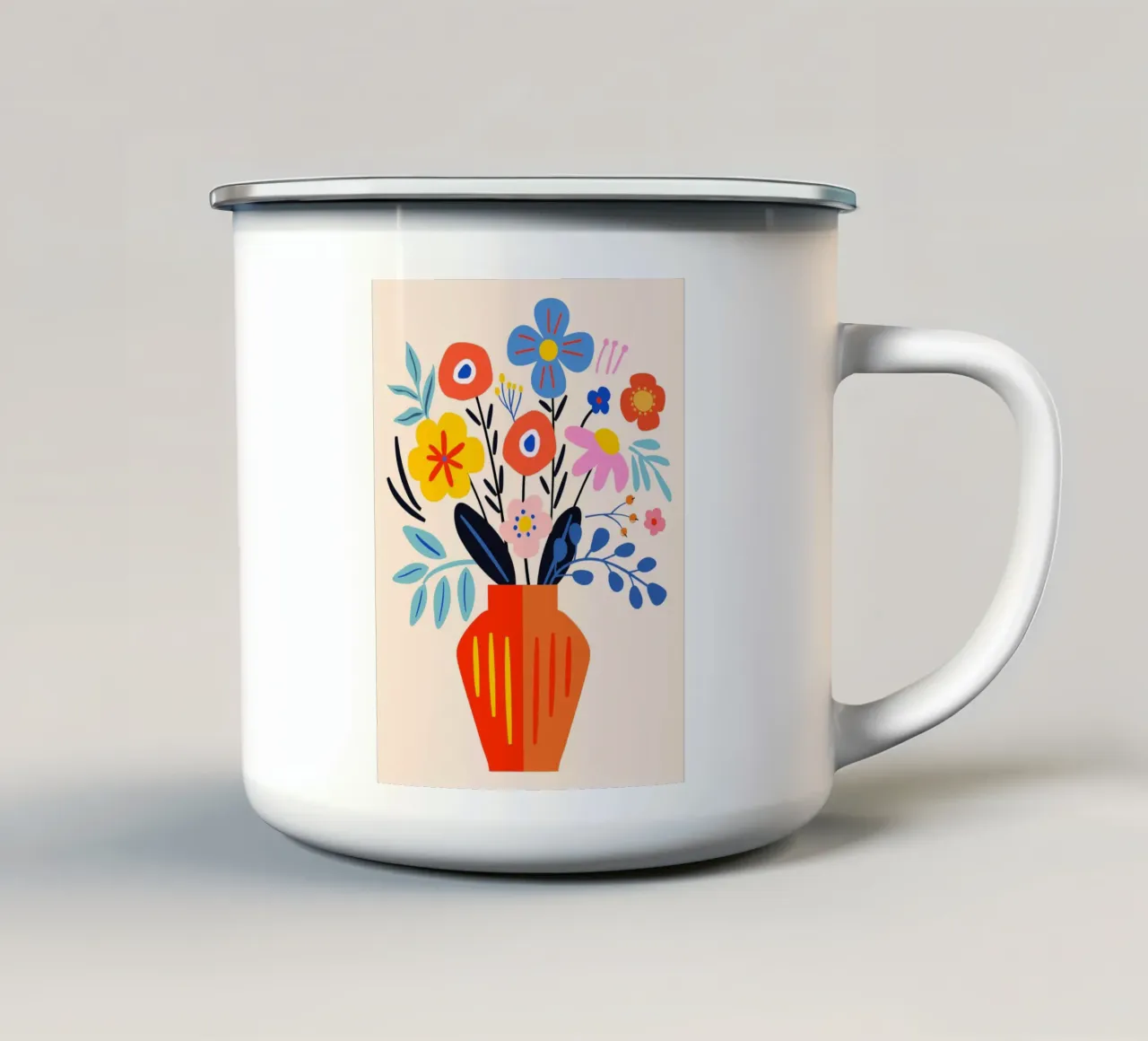Bouquet in vaso - Moderno e colorato tazza in smalto da Whole©