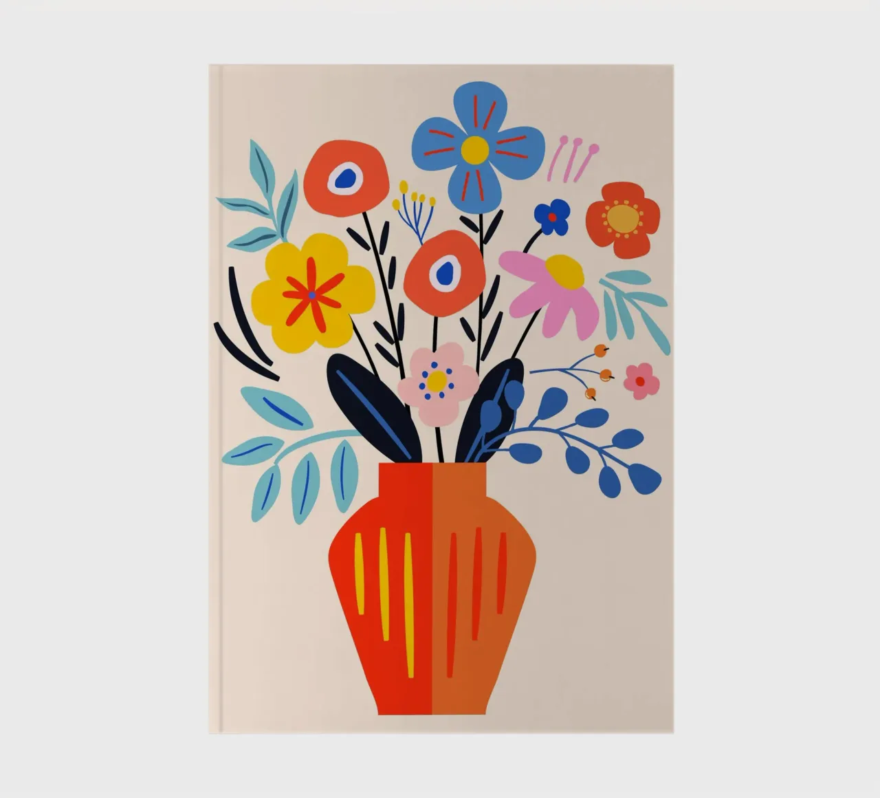 Bouquet in vase - Modern & colourful notebook by Whole©
