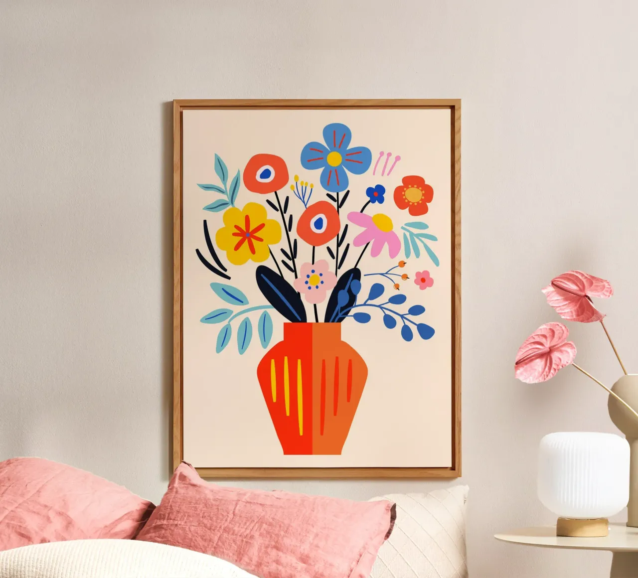 Bouquet in vaso - Moderno e colorato alluminio dibond da Whole©