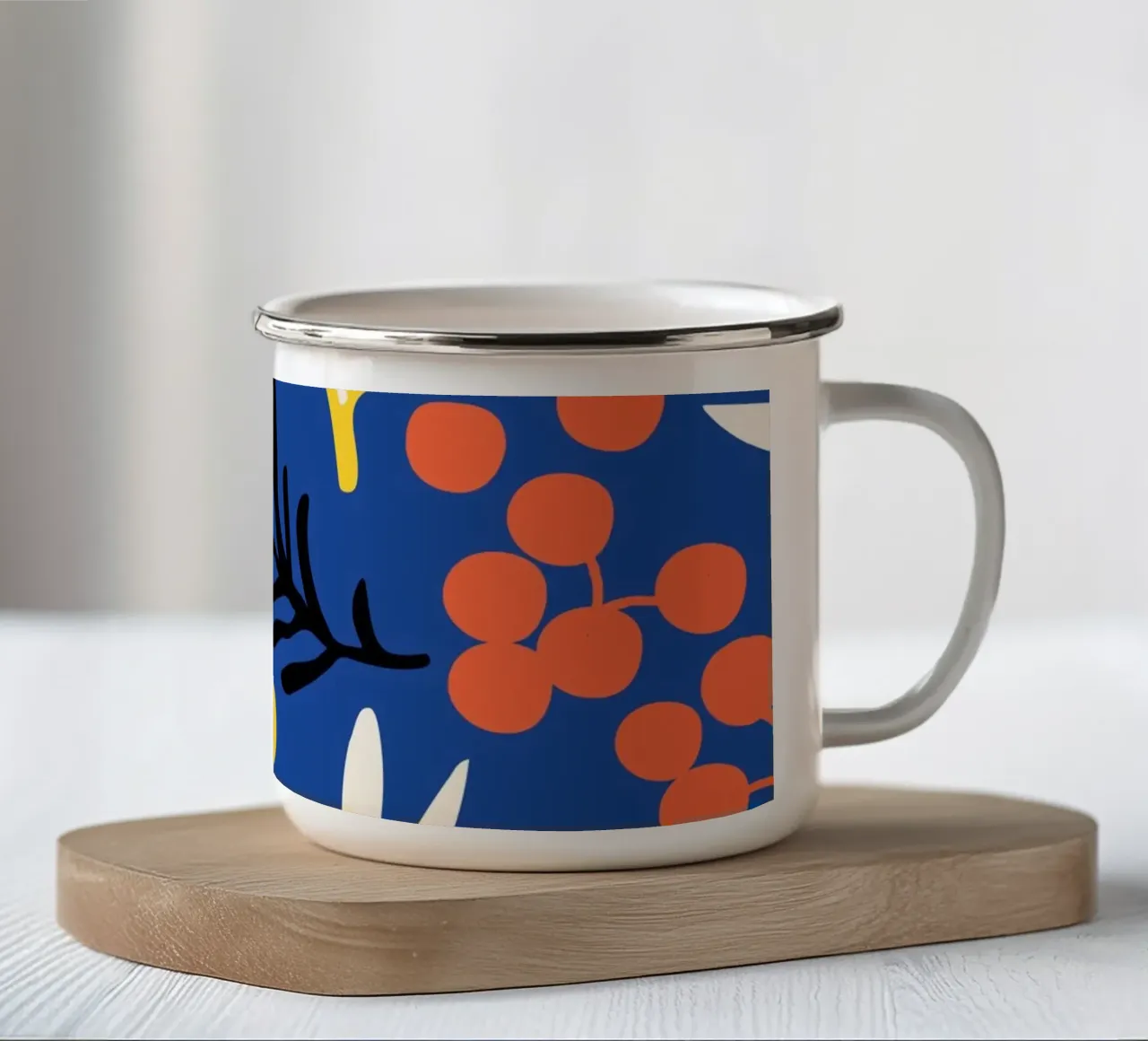 Foglie astratte - Vivace e moderno tazza in smalto da Whole©