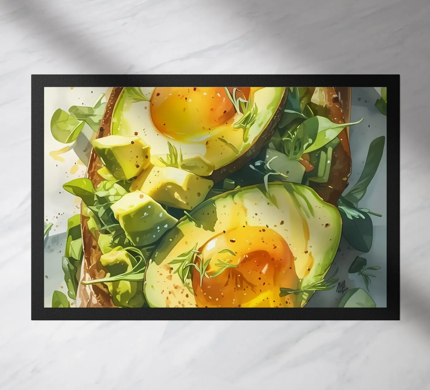 Avocado Hey doormat by Manh beo