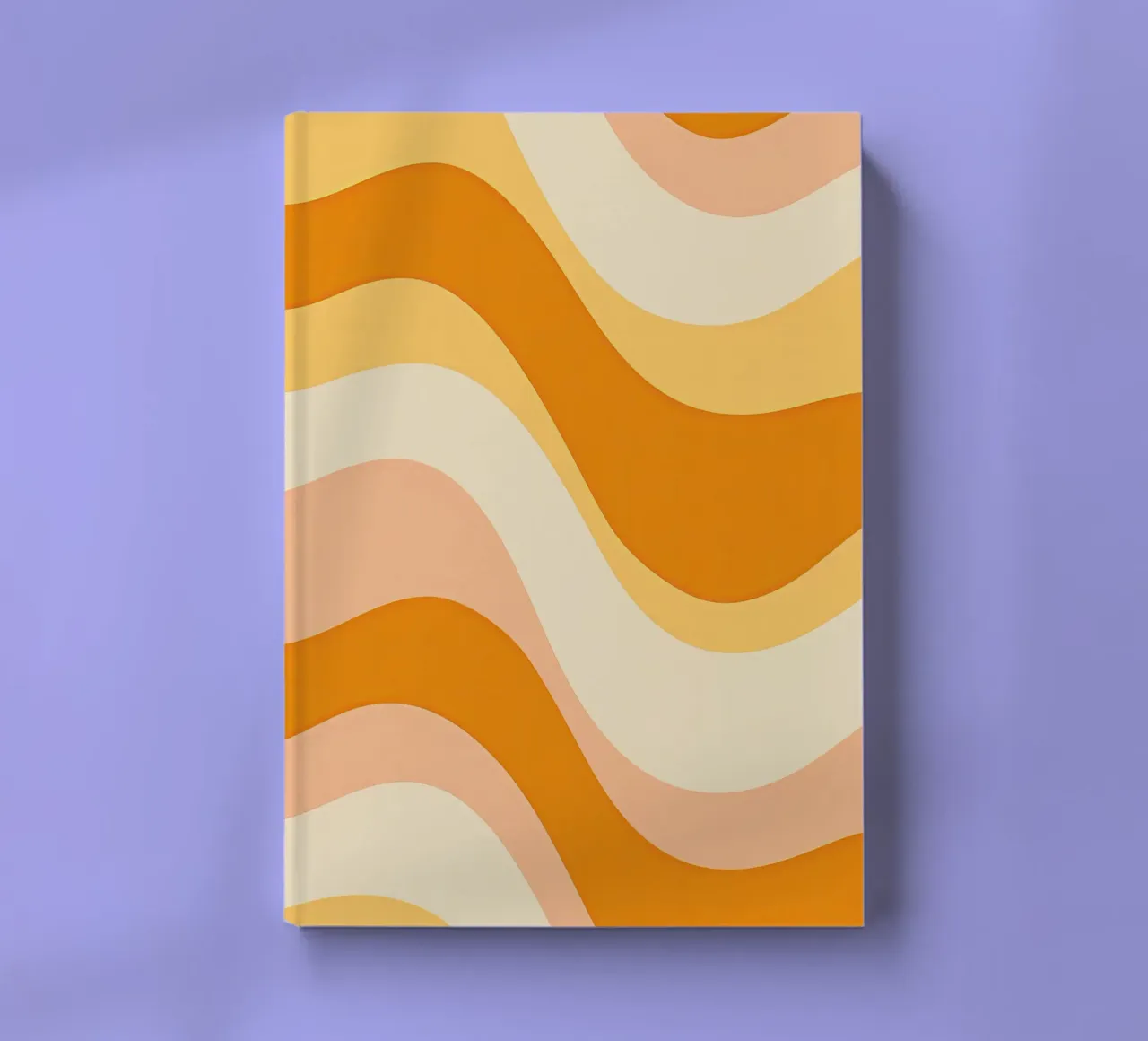 Abstract 70s peach and mustard pattern notebook by Autofocus