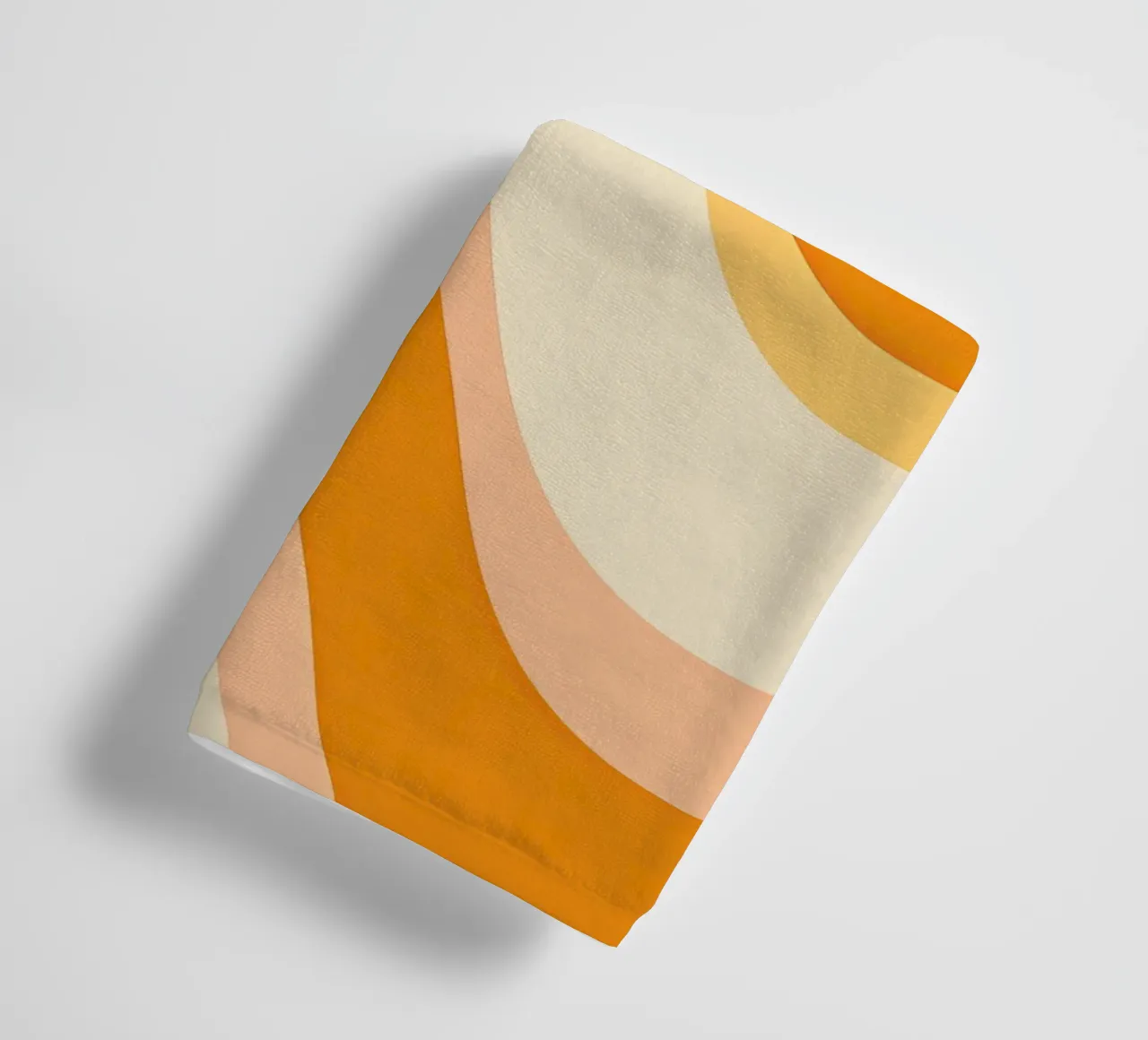 Abstract 70s peach and mustard pattern towel by Autofocus