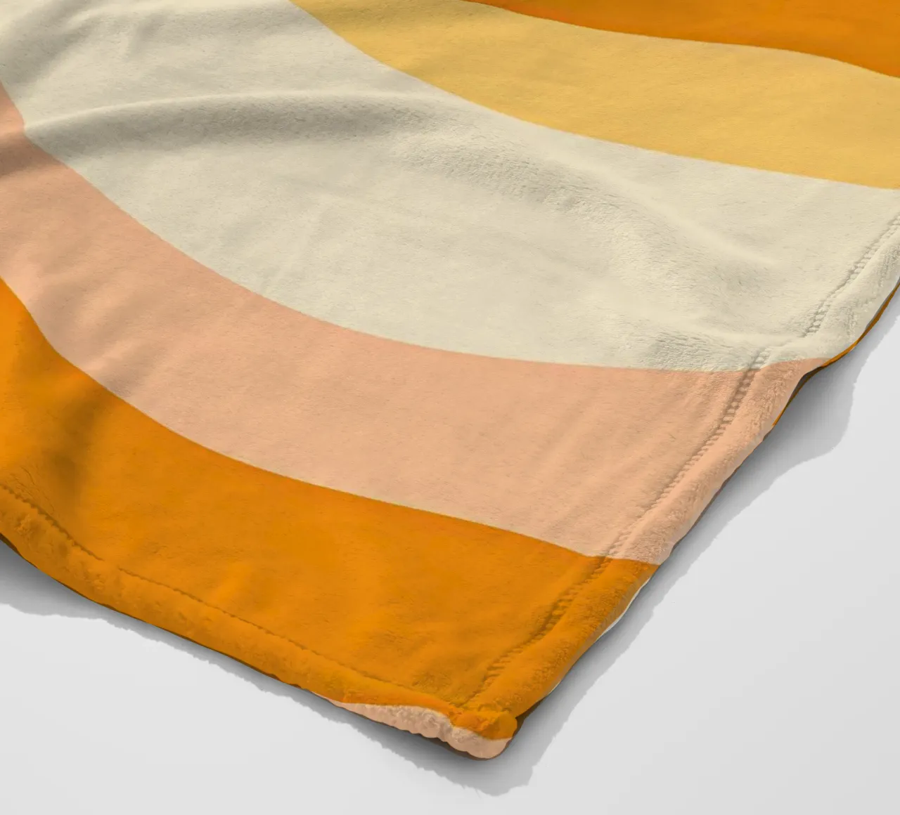 Abstract 70s peach and mustard pattern fleece blanket by Autofocus