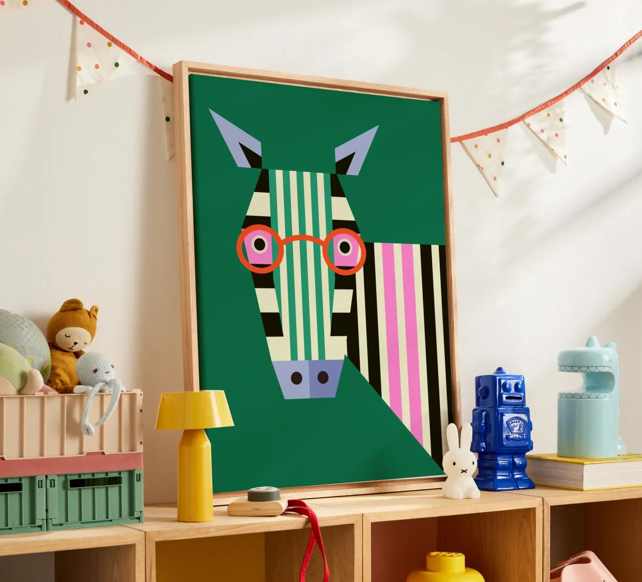 Zebra in Focus canvas met Baklijst van susanapaz