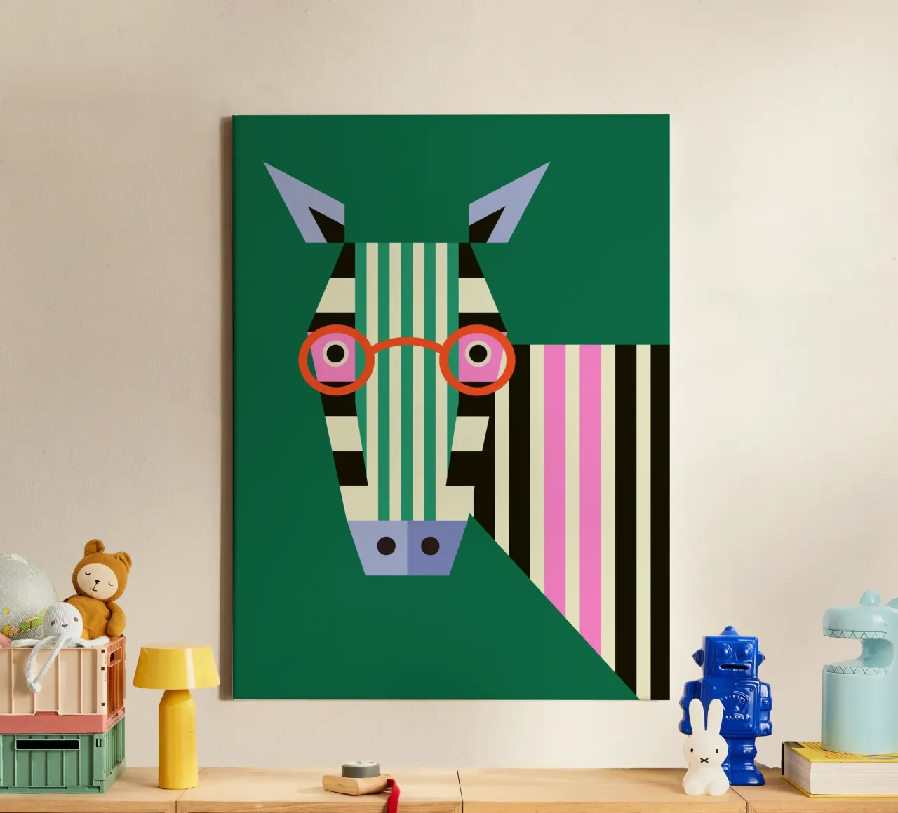 Zebra in Focus canvas met Baklijst van susanapaz