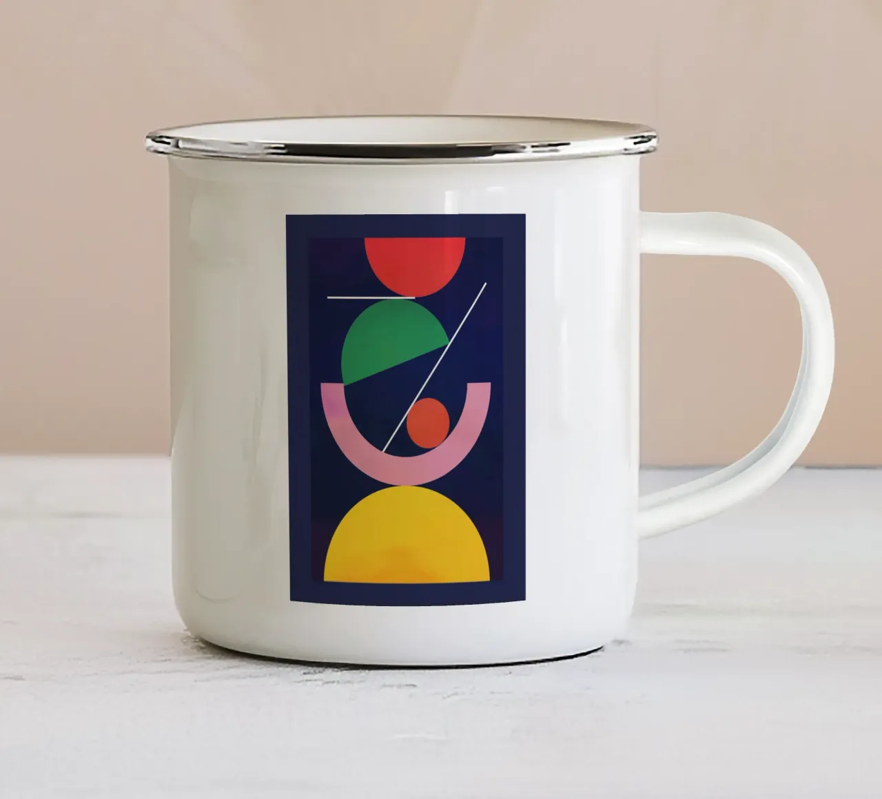 Forme geometriche 115 tazza in smalto da Gaite