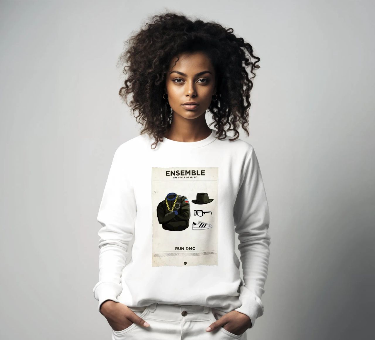 Ensemble Run DMC sweatshirt van Moxy Creative House