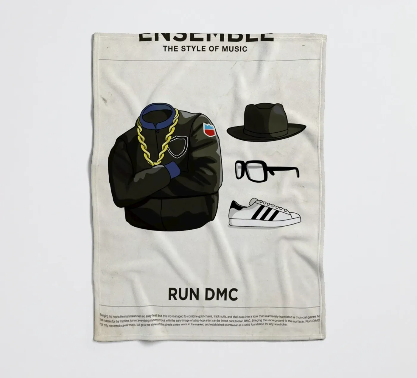 Ensemble Run DMC Fleecedecke von Moxy Creative House