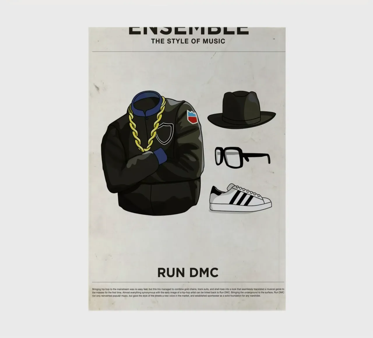 Ensemble Run DMC carnet de notes de Moxy Creative House