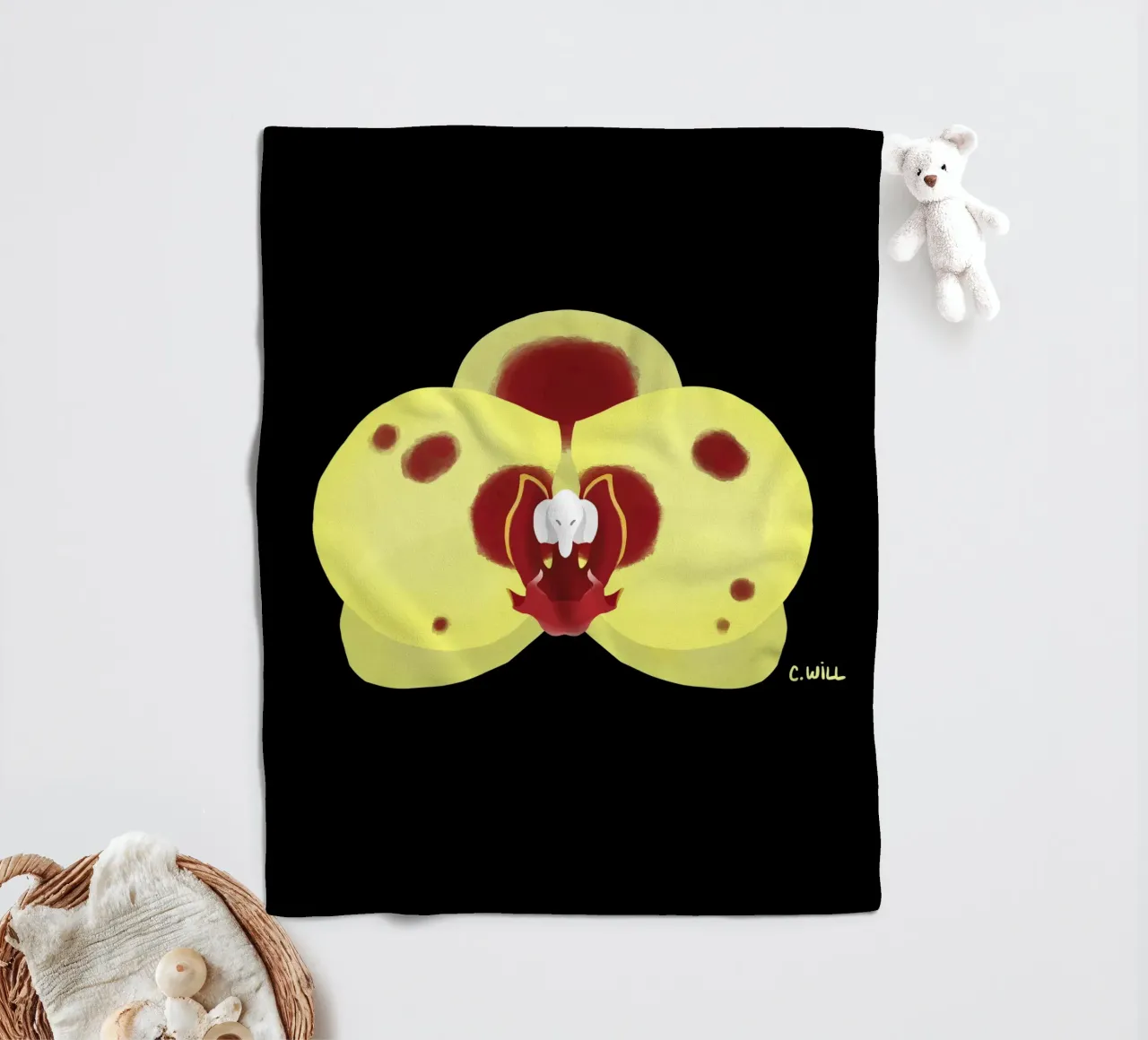 Orchidea elefante coperta in pile da C.WILL