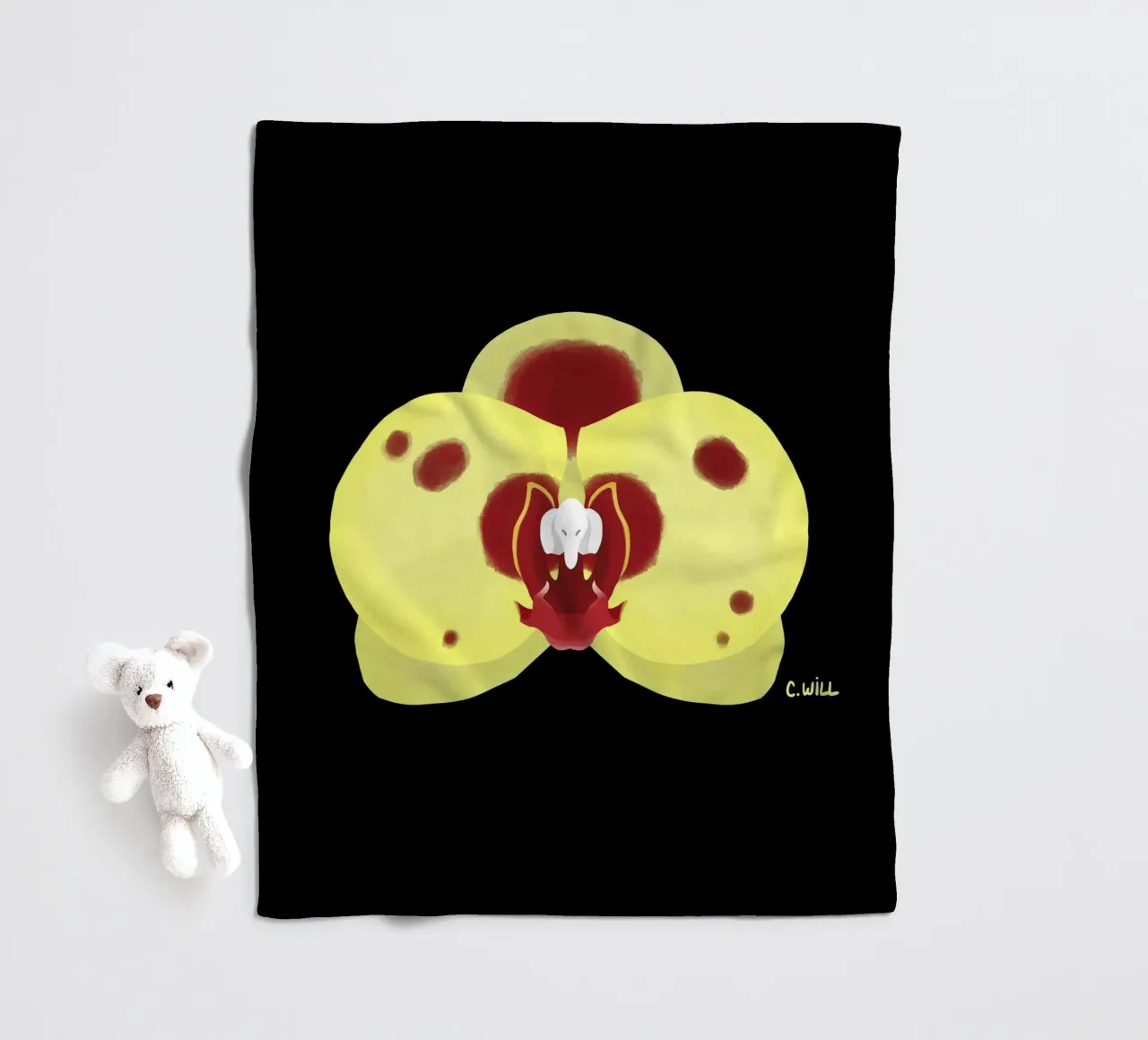 Orchidea elefante coperta in pile da C.WILL