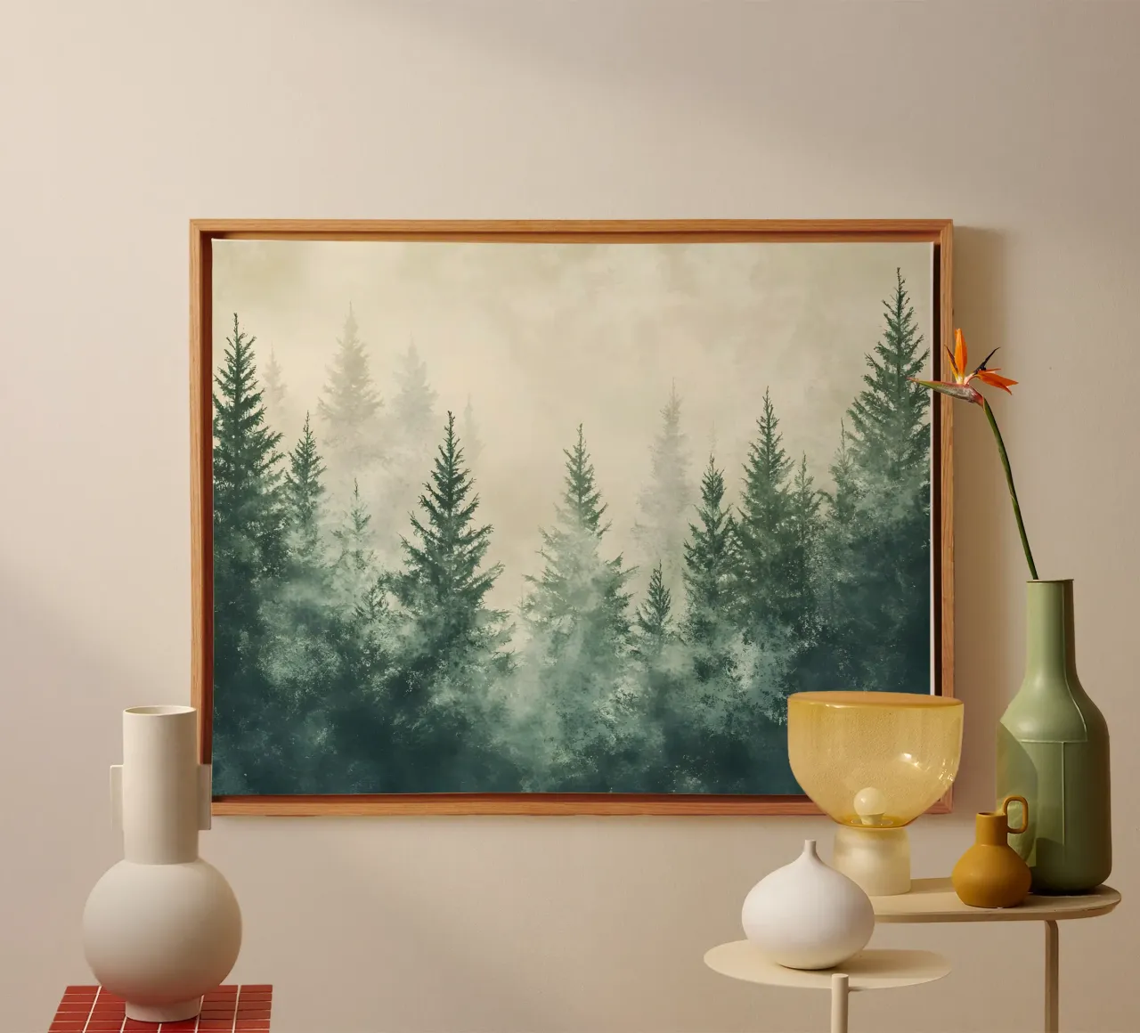 Foresta nebbiosa tela con Cornice a cassetta da IamHomeStudio