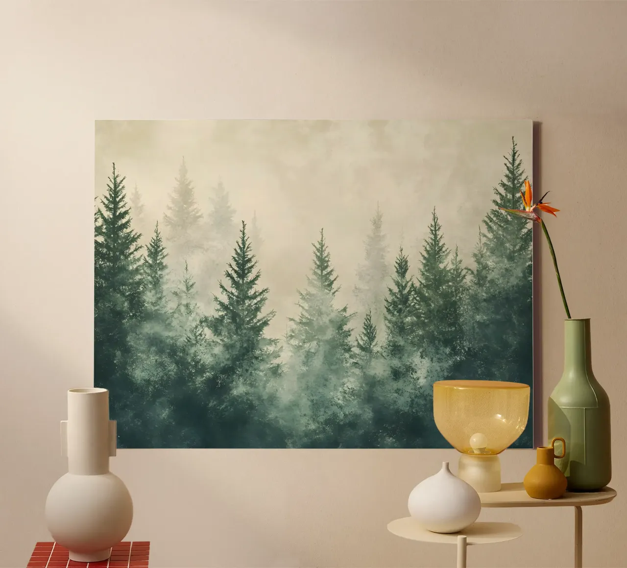 Foresta nebbiosa tela con Cornice a cassetta da IamHomeStudio