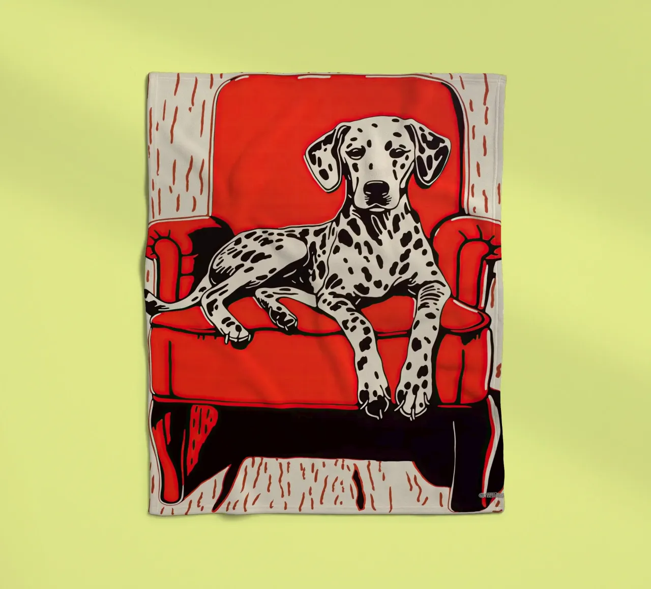 Dalmata su poltrona rossa coperta in pile da Autofocus
