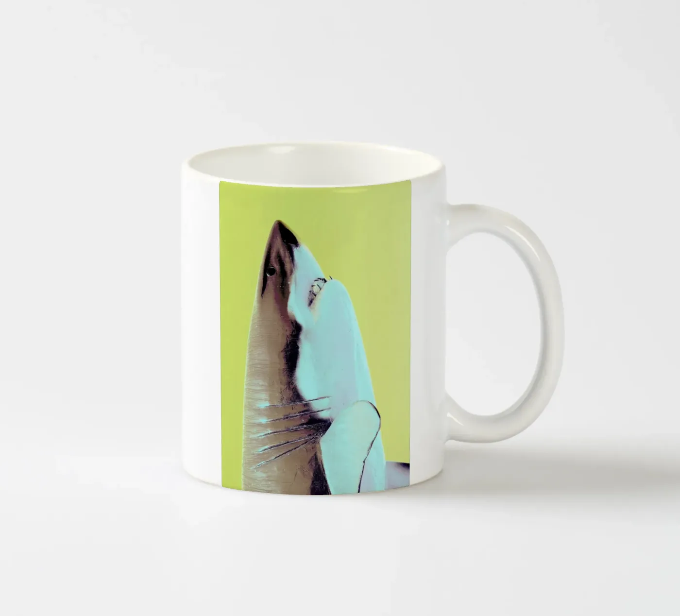 Attack! Yellow ceramic mug by Ballack Art House