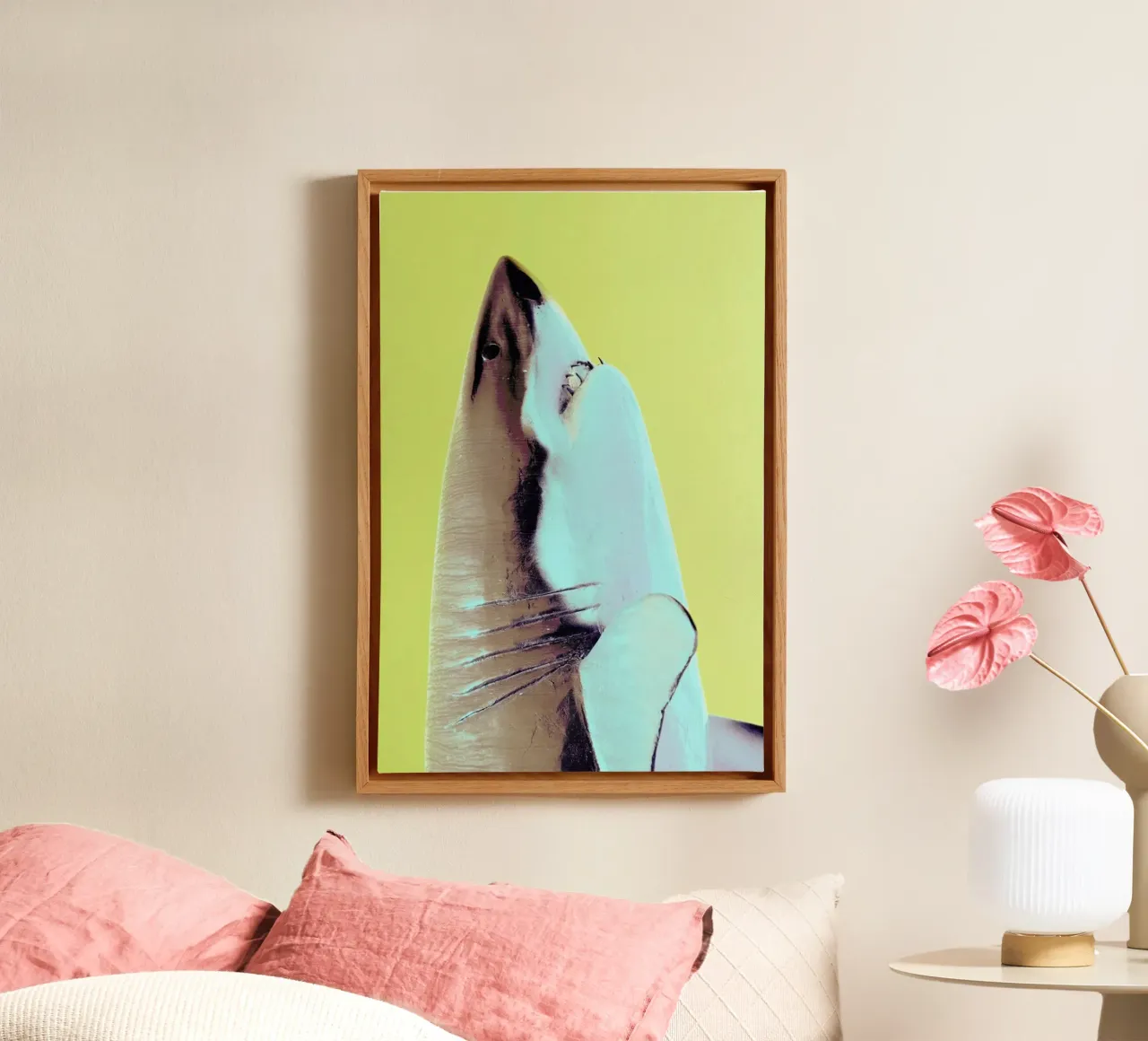 Attack! Yellow canvas met Baklijst van Ballack Art House