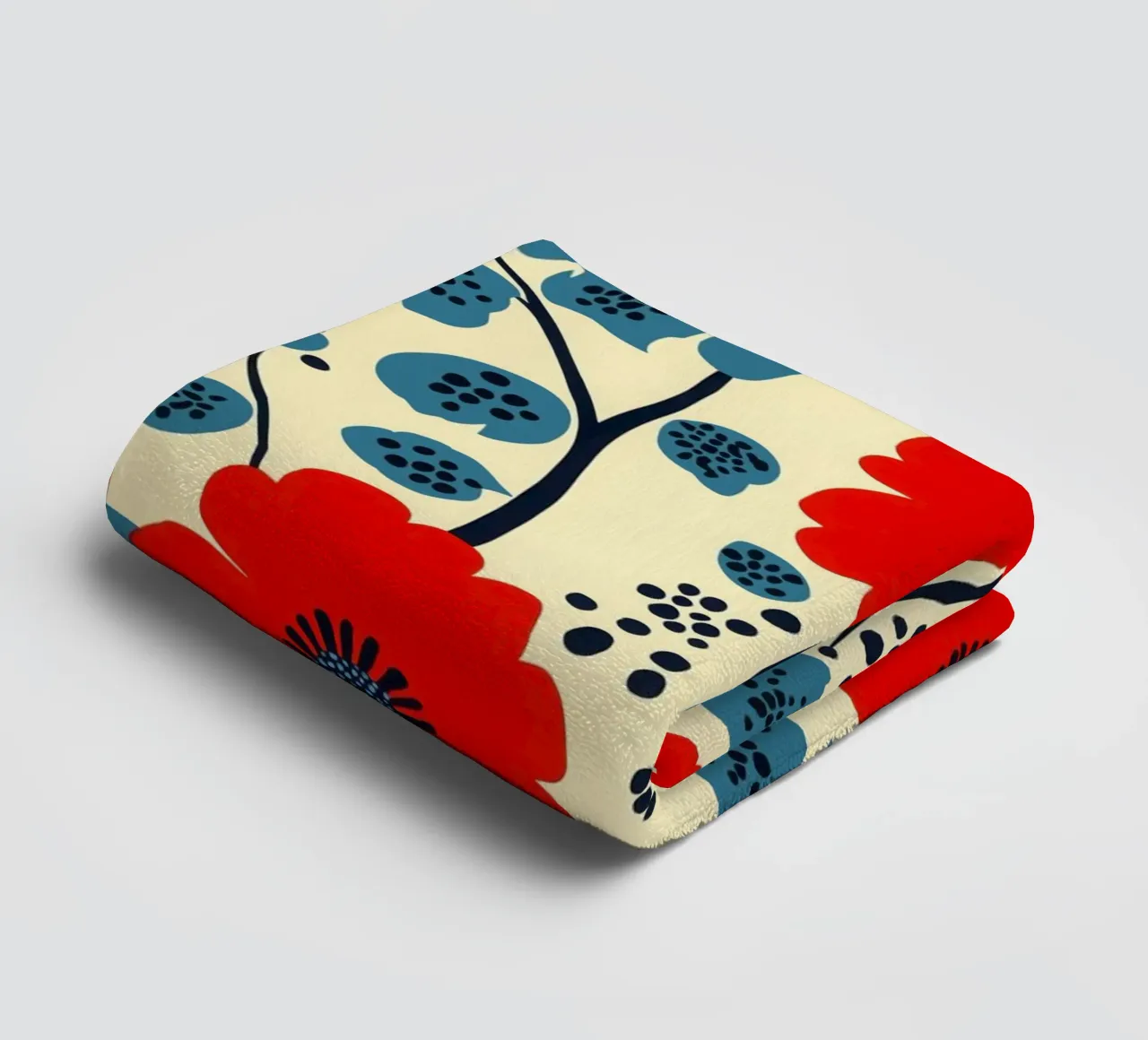 Decorative wild poppy pattern towel by Autofocus