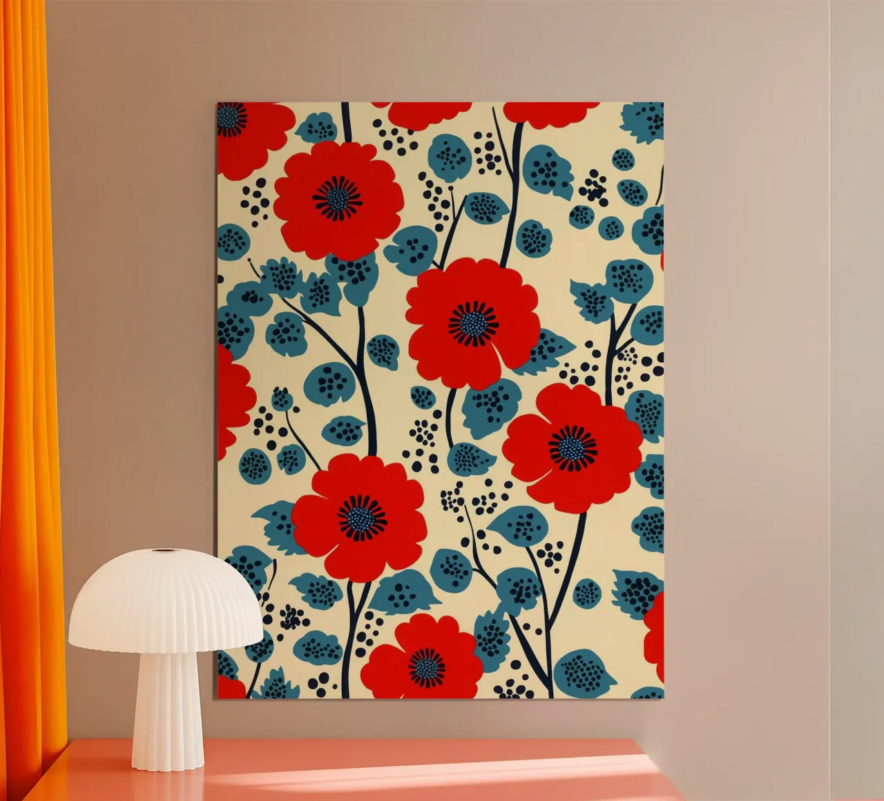 Dekoratives Wilder Mohn Muster Poster von Autofocus