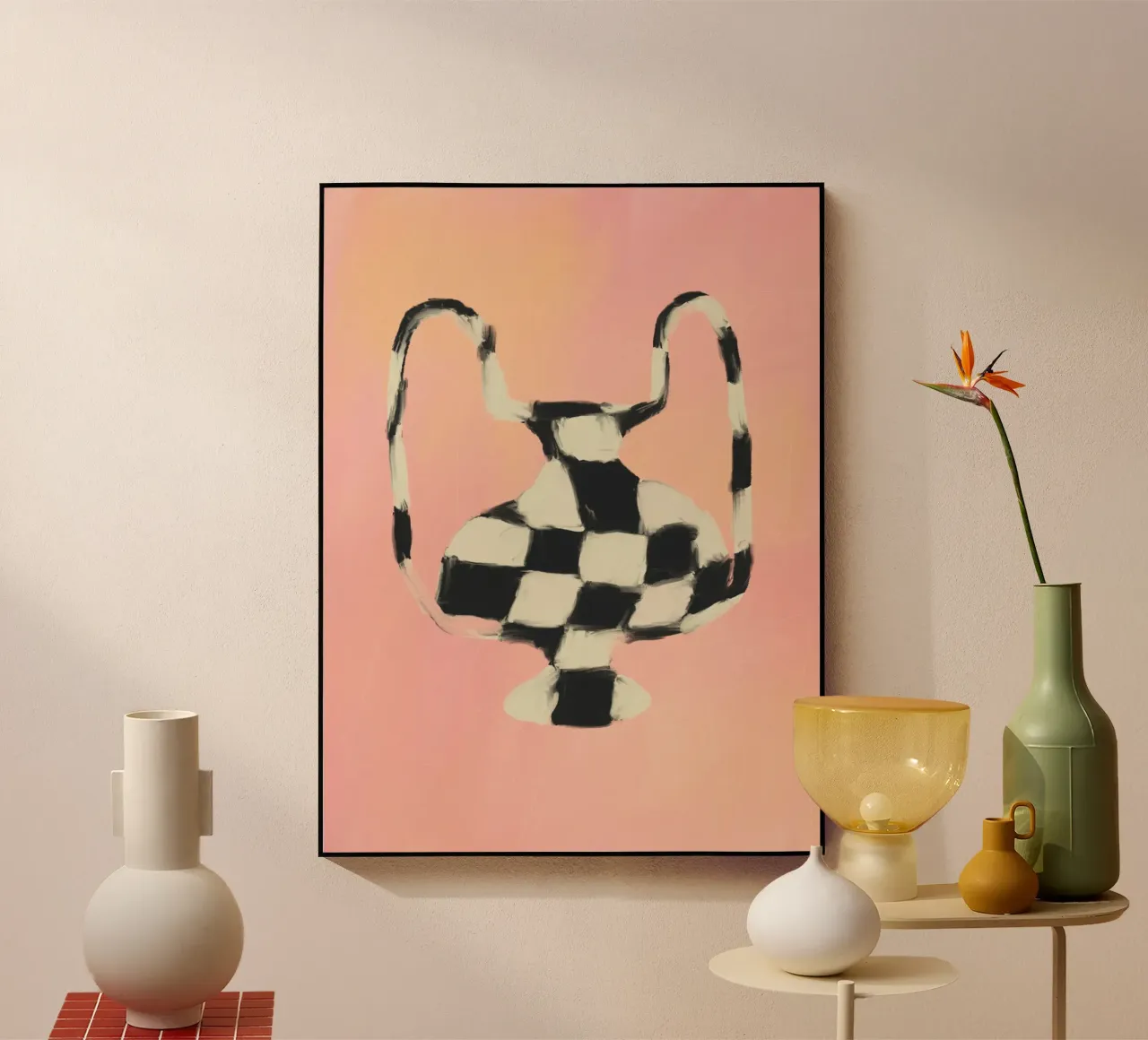 Vase à Carreaux acryl van treechild
