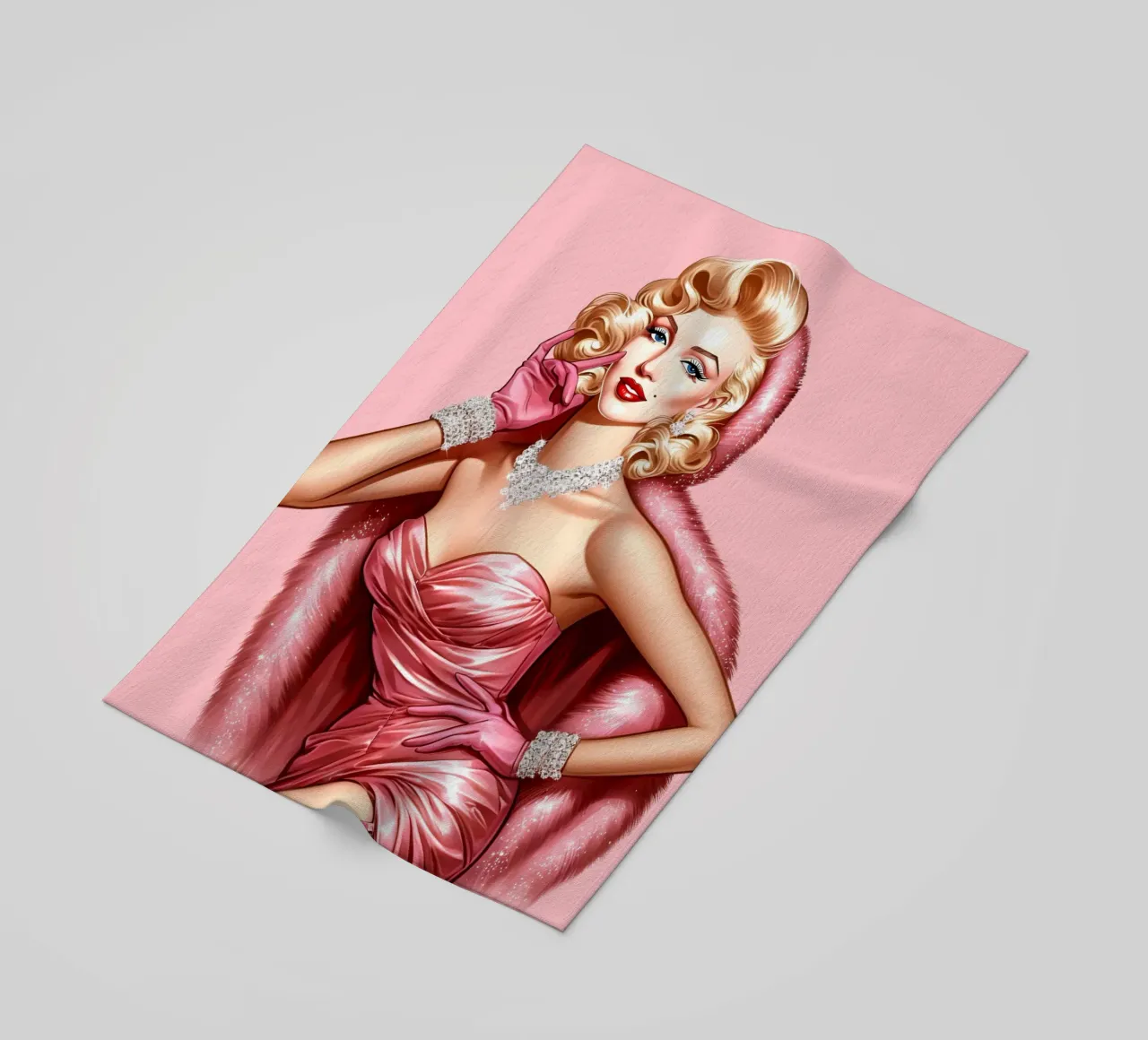 Marilyn Sognando un bianco Natale telo mare da ARTOMATIC