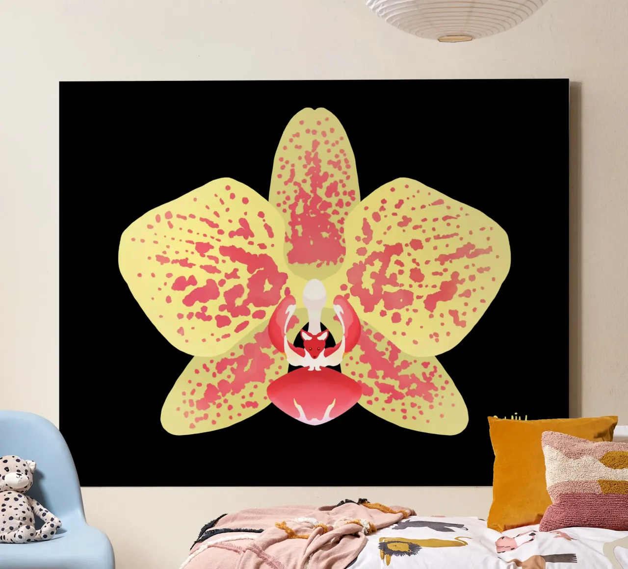 Orchidea volpe tela con Cornice a cassetta da C.WILL